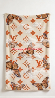LV Orange Butterfly Blanket Monogram Butterfly Cloud Throw IMG_3268